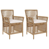 Sedia da esterno con cuscino 2 pcs Beige e Crema polyrattan