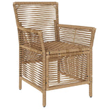 Sedia da esterno con cuscino 2 pcs Beige e Crema polyrattan