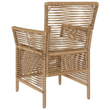 Sedia da esterno con cuscino 2 pcs Beige e Crema polyrattan