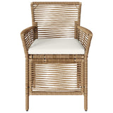Sedia da esterno con cuscino 2 pcs Beige e Crema polyrattan
