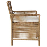 Sedia da esterno con cuscino 2 pcs Beige e Crema polyrattan