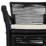 Sedia da esterno con cuscino 4 pcs Nero e Crema polyrattan