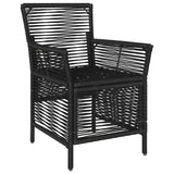 Sedia da esterno con cuscino 4 pcs Nero e Crema polyrattan