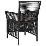 Sedia da esterno con cuscino 4 pcs Nero e Crema polyrattan