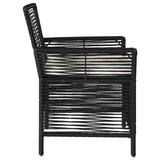 Sedia da esterno con cuscino 4 pcs Nero e Crema polyrattan