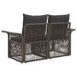Divano da giardino 2-Numero di posti Grigio polyrattan