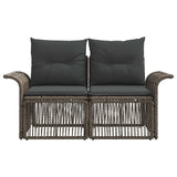 Divano da giardino 2-Numero di posti Grigio polyrattan
