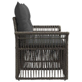 Divano da giardino 2-Numero di posti Grigio polyrattan