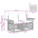 Divano da giardino 2-Numero di posti Grigio polyrattan
