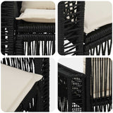 Divano da giardino 2-Numero di posti Nero polyrattan