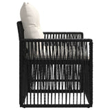Divano da giardino 2-Numero di posti Nero polyrattan