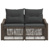 Divano da giardino 2-Numero di posti Grigio polyrattan