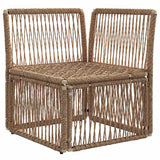 Unità divano angolare Beige polyrattan