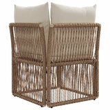 Unità divano angolare Beige polyrattan