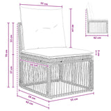Unità divano senza braccioli Grigio polyrattan