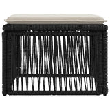 Poggiapiedi Nero polyrattan
