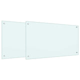 Rivestimento da Cucina 2 pcs Bianco 90 x 50 cm vetro temperato