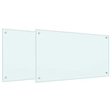 Schienale da cucina 2 pcs Bianco 90 x 50 cm vetro temperato