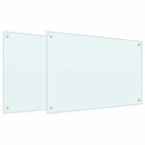 Schienale da cucina 2 pcs Bianco 90 x 60 cm vetro temperato