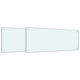 Schienale da cucina 2 pcs Bianco 100 x 40 cm vetro temperato