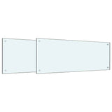 Rivestimento da Cucina 2 pcs Bianco 100 x 40 cm vetro temperato