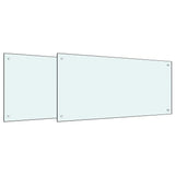Rivestimento da Cucina 2 pcs Bianco 100 x 50 cm vetro temperato