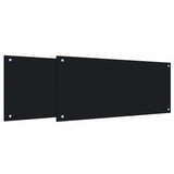 Schienale da cucina 2 pcs Nero 90 x 40 cm vetro temperato