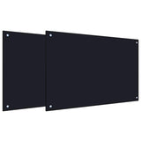 Rivestimento da Cucina 2 pcs Nero 90 x 60 cm vetro temperato