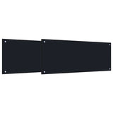 Schienale da cucina 2 pcs Nero 100 x 40 cm vetro temperato