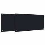 Schienale da cucina 2 pcs Nero 100 x 50 cm vetro temperato