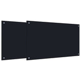 Schienale da cucina 2 pcs Nero 100 x 60 cm vetro temperato