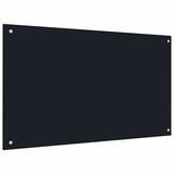 Schienale da cucina 2 pcs Nero 100 x 60 cm vetro temperato