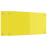 Rivestimento da Cucina 2 pcs Giallo 80 x 40 cm vetro temperato
