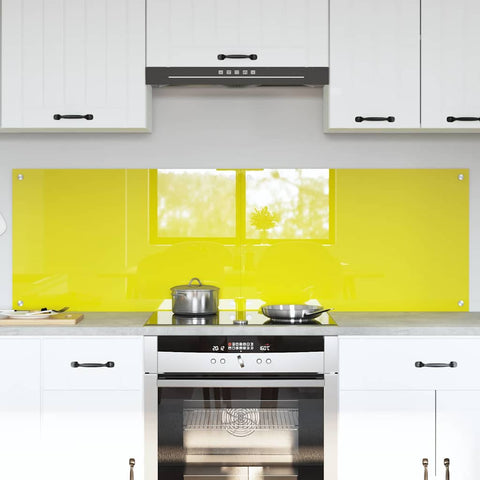 Rivestimento da Cucina 2 pcs Giallo 80 x 50 cm vetro temperato