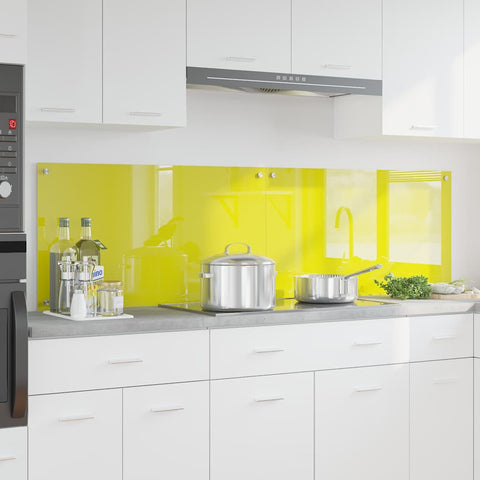 Rivestimento da Cucina 2 pcs Giallo 90 x 50 cm vetro temperato