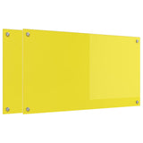 Rivestimento da Cucina 2 pcs Giallo 90 x 50 cm vetro temperato