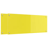 Rivestimento da Cucina 2 pcs Giallo 100 x 40 cm vetro temperato