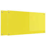 Rivestimento da Cucina 2 pcs Giallo 100 x 50 cm vetro temperato