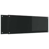Rivestimento da Cucina 2 pcs Nero 110 x 40 cm vetro temperato