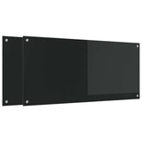 Rivestimento da Cucina 2 pcs Nero 110 x 50 cm vetro temperato