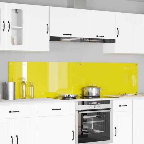 Rivestimento da Cucina 2 pcs Giallo 110 x 50 cm vetro temperato
