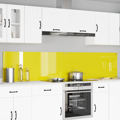 Rivestimento da Cucina 2 pcs Giallo 120 x 50 cm vetro temperato