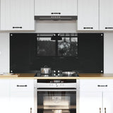 Schienale da cucina 2 pcs Nero 70 x 60 cm vetro temperato