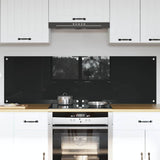 Schienale da cucina 2 pcs Nero 80 x 50 cm vetro temperato