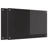 Schienale da cucina 2 pcs Nero 80 x 50 cm vetro temperato