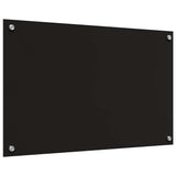 Schienale da cucina 2 pcs Nero 80 x 50 cm vetro temperato