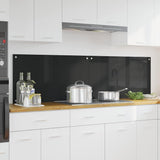 Schienale da cucina 2 pcs Nero 90 x 50 cm vetro temperato