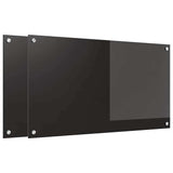 Schienale da cucina 2 pcs Nero 90 x 50 cm vetro temperato