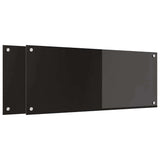 Schienale da cucina 2 pcs Nero 100 x 40 cm vetro temperato