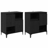 Sideboards 2 pcs Rovere Nero 60 x 35 x 70 cm Legno truciolato